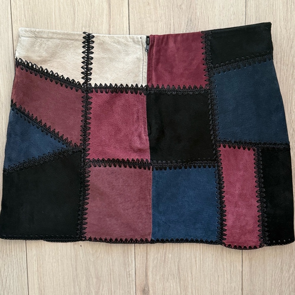 Zara Suede Patchwork Mini Skirt - Picture 4 of 8
